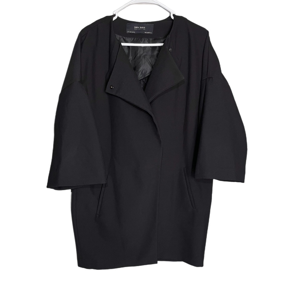 Zara Basic Collection Wide 3/4 Sleeve Collarless Blazer Jacket Women’s Size L